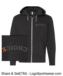 CHOICE/CA Zippered Hoodie - Black Design Zoom
